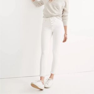 Madewell 10" High-Rise Skinny Crop Jeans: Button-Front Edition in White Sz 27